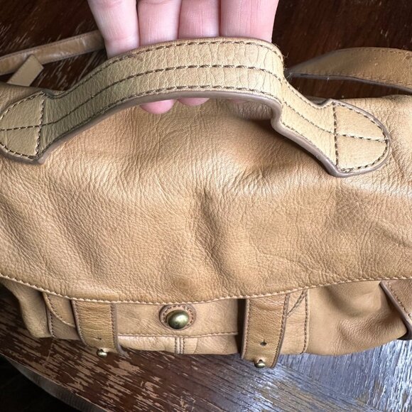 Paul & Joe Sister Tan Leather Y2K Hobo Bag With Adjustable Strap & Multiple Comp - Picture 14 of 16